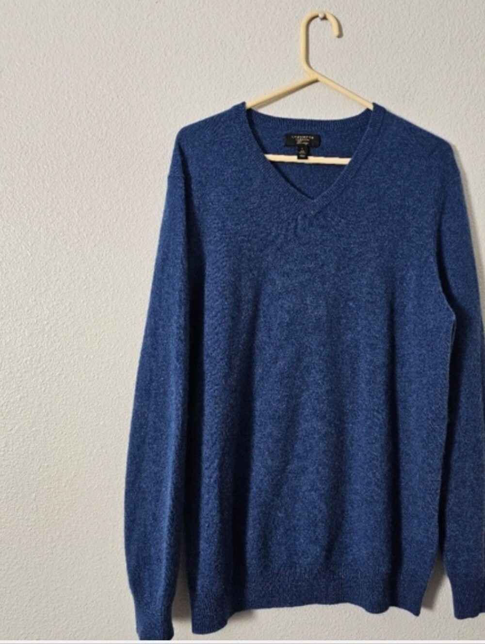 Club Room Blue V-Neck Cashmere  Sweater Sz L